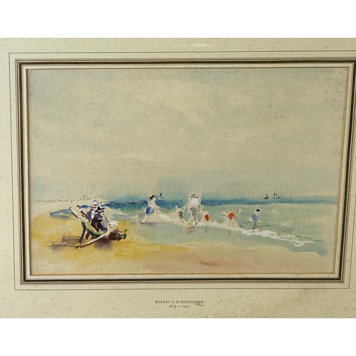 69 - ROBERT GRAHAM DRYDEN ALEXANDER (1875-1945) A SET OF FOUR PENCIL AND WATERCOLOUR PAINTINGS ON PAPER D... 