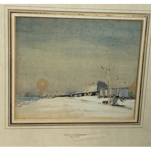 69 - ROBERT GRAHAM DRYDEN ALEXANDER (1875-1945) A SET OF FOUR PENCIL AND WATERCOLOUR PAINTINGS ON PAPER D... 