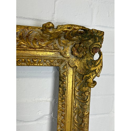 121A - A COLLECTION OF ANTIQUE PICTURE FRAMES, 

To include a large giltwood example. 

Largest frame: 120c... 