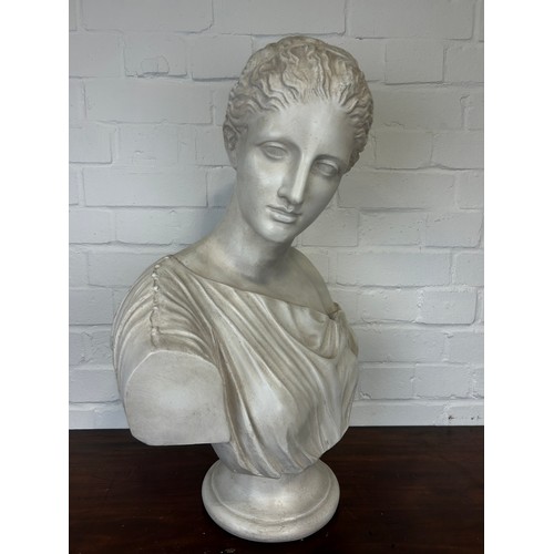 287 - AFTER THE ANTIQUE: A HEAVY PLASTER BUST OF APHRODITE,

60cm x 45cm