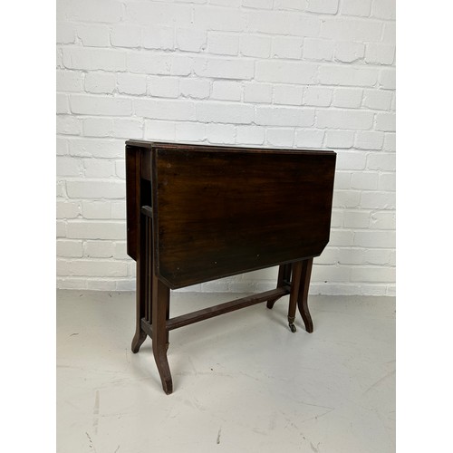 548 - A MAHOGANY GATE LEG DROP LEAF TABLE, 

74cm x 60cm x 60cm