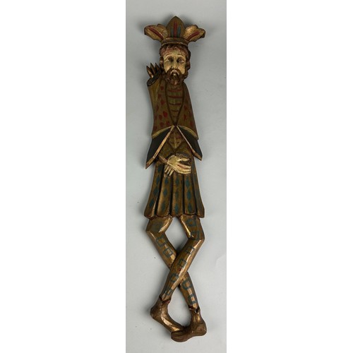 276 - AN ITALIAN GILT WOOD CARVED FIGURE OF A JESTER, 

73cm L