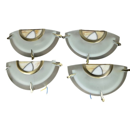 563 - A COLLECTION OF ART DECO STYLE LIGHTING (8) 

To include four wall lights (30cm x 15cm each)(three w... 