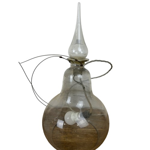 564 - A COLLECTION OF GLASS CEILING LIGHTS TO INCLUDE AN 'ALCHEMISTS BOTTLE' (4) 

Largest 50cm H