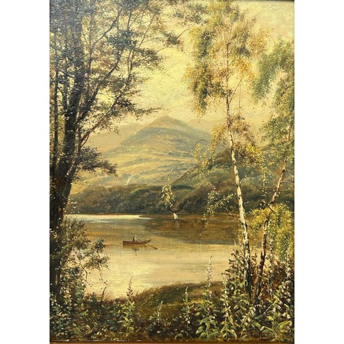 22 - THEO HINES (1876-1899) A PAIR OF OIL PAINTINGS ON CANVAS 'BY LOCH ARD' AND  'KILLARNEY', 

38cm x 28... 