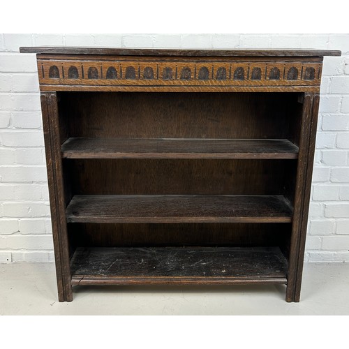 575 - AN OAK BOOKCASE,

99cm x 90cm x 23cm