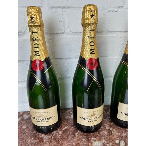 501 - A GROUP OF EIGHT DISPLAY DUMMY MOET AND CHANDON BOTTLES (SEALED AND EMPTY),

31cm H each.