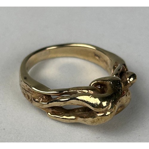 351 - A 9CT GOLD NOVELTY 'EROTIC' RING, 

Weight: 8.5gms