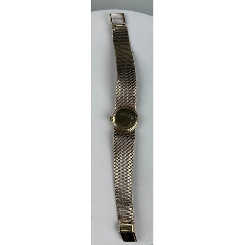 321 - A 9CT GOLD OMEGA WATCH,

Weight 26.7gms

Strap twisted.