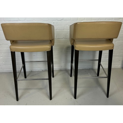 496 - A PAIR OF ITALIAN BAR STOOLS BY POTOCCO (2),

Both with some wear.

Provenance: Palm Beach Casino, M... 