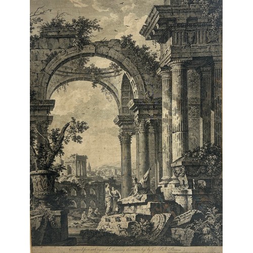 120 - FRANCOIS VIVARES (FRENCH 1709-1780): A PAIR OF ENGRAVINGS FROM THE ORIGINAL BY GEO PAOLO PANNINI, 

... 