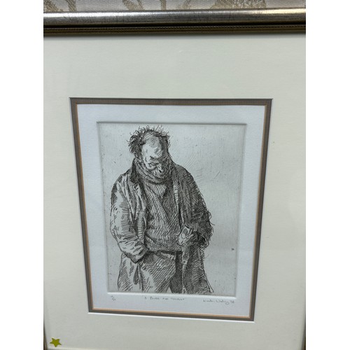 135 - NEALE WORLEY (B.1962): TWO ETCHINGS OF A GENTLEMAN', 

One an artists proof, the other numbered edit... 