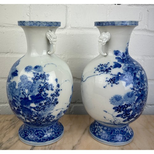 179 - A PAIR OF JAPANESE 'SETO' WARE VASES, 

26cm H