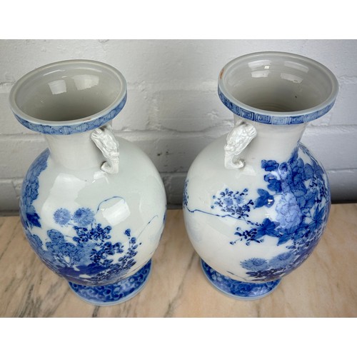 179 - A PAIR OF JAPANESE 'SETO' WARE VASES, 

26cm H