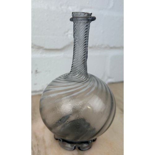 271 - A SMALL NORWEGIAN CARAFE, GREY FROSTED GLASS,

Circa 1770-1800