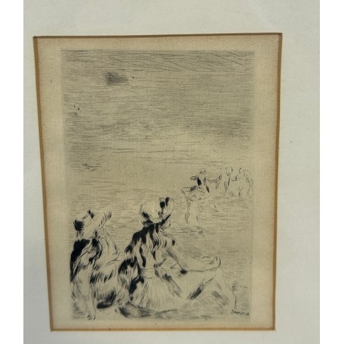 132 - AFTER PIERRE AUGUSTE RENOIR: A PAIR OF ETCHINGS 'LE CHAPEAU EPINGLE' AND 'SUR LA PLAGE' 


Mounted i... 