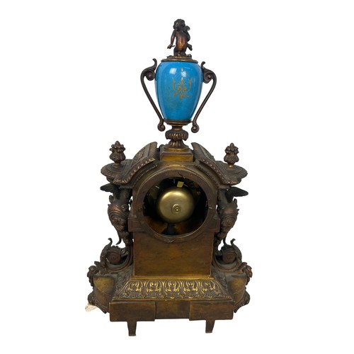 570 - A FRENCH ORMOLU AND PORCELAIN CLOCK,

45cm H