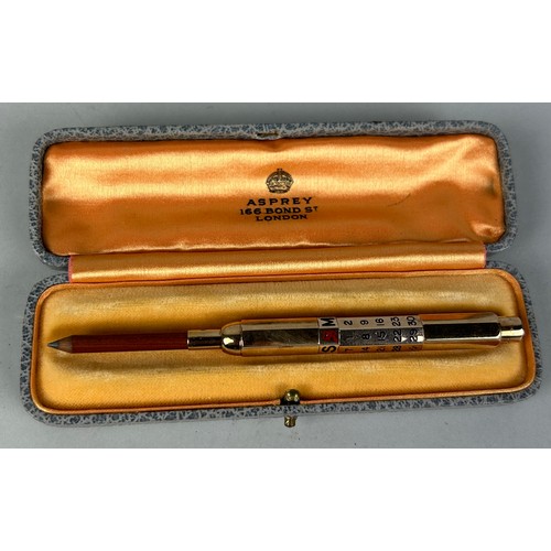 320 - A 9CT GOLD SAMPSON AND MORDAN PROPELLING PENCIL IN AN ASPREYS CASE, 

Weight 20.6gms.