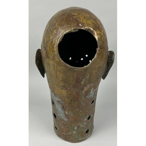 241 - A LARGE AFRICAN BENIN BRONZE HEAD, 

20th Century

41cm x 22cm