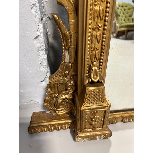 455 - A LARGE FRENCH GILT WOOD MIRROR,

168cm x 140cm