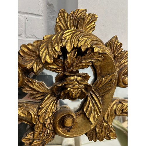 456 - A LARGE MODERN FRENCH STYLE GILT WOOD WALL MIRROR,

140cm x 120cm