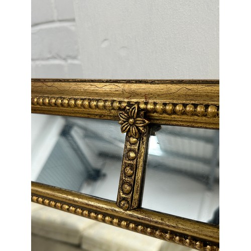 539 - A LARGE 20TH CENTURY FRENCH WALL MIRROR WITH BEVELLED EDGE,

138cm x 96cm