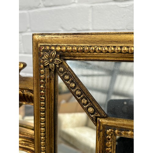 539 - A LARGE 20TH CENTURY FRENCH WALL MIRROR WITH BEVELLED EDGE,

138cm x 96cm