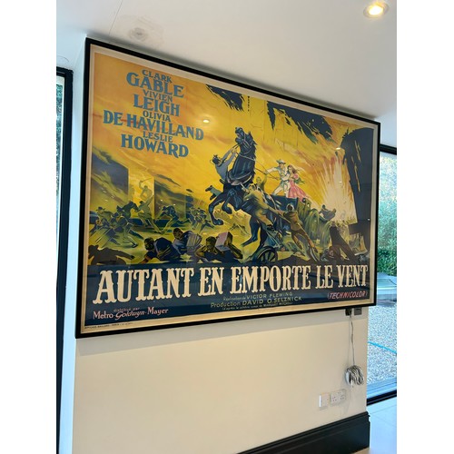 637 - GONE WITH THE WIND 1950'S DOUBLE GANDE FRENCH RE-RELEASE SCREEN PRINT,

Mounted in a frame and glaze... 