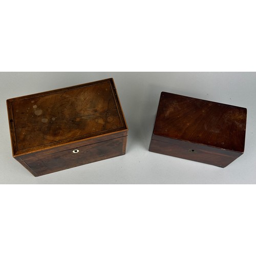 537 - TWO TEA CADDIES, 

Largest 21cm x 14cm