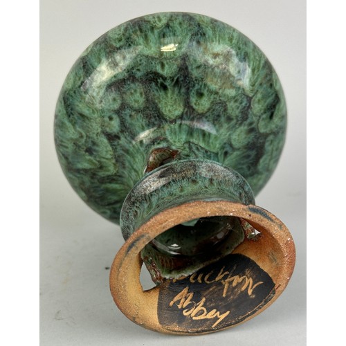 536 - A STUDIO POTTERY PEDESTAL VASE, 

15cm x 15cm