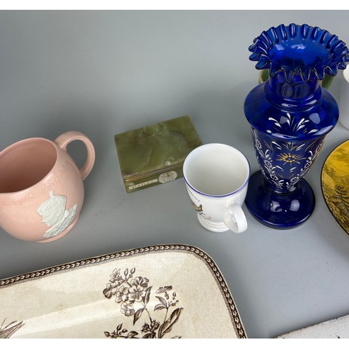 565 - A COLLECTION OF MISCELLANEOUS CERAMICS TO INCLUDE ROYAL CORONATION MEMORABILIA, SILVER PLATE, GLASSW... 