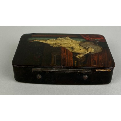 110 - A STOBWASSER SNUFF BOX 'ELLE ATTEND!' 

9cm x 6cm