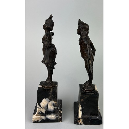 139 - A PAIR OF BRONZE FRANZ IFFLAND (1862-1935) 

15cm H
19.5cm H with stand each.