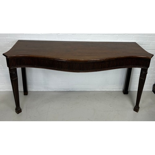 417 - A 19TH CENTURY ROBERT ADAM STYLE MAHOGANY SERPENTINE SIDEBOARD,

183cm x 87cm x 60cm

Provenance: Co... 