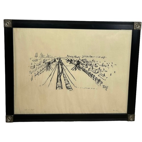 352 - HOLOCAUST MEMORIAL: A PEN ON PAPER DRAWING SIGNED 'RYAN 2001',

98cm x 73cm 

Mounted in a frame and... 