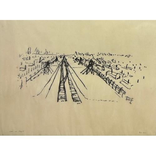 352 - HOLOCAUST MEMORIAL: A PEN ON PAPER DRAWING SIGNED 'RYAN 2001',

98cm x 73cm 

Mounted in a frame and... 