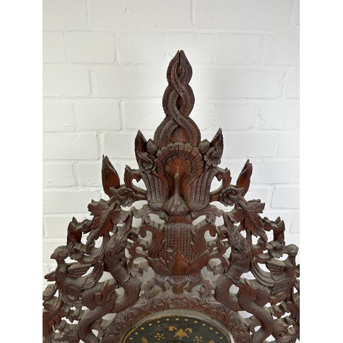 126 - A TIBETAN OR THAI GONG WITH CARVED WOOD FIGURES, 

130cm x 90cm