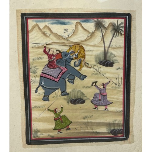 336 - AN INDIAN PAINTING ON SILK ALONG WITH ANOTHER TIBETAN ONE (2),

Largest 46cm x 39cm 
Framed 64cm x 5... 