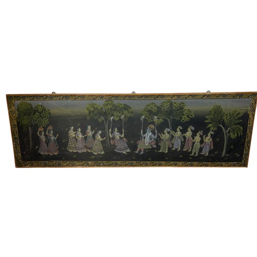 337 - A LARGE INDIAN PAINTING ON LINEN

182cm x 59cm