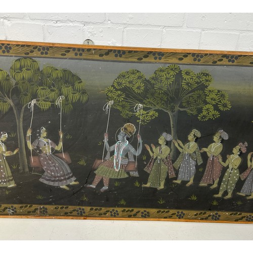 337 - A LARGE INDIAN PAINTING ON LINEN

182cm x 59cm