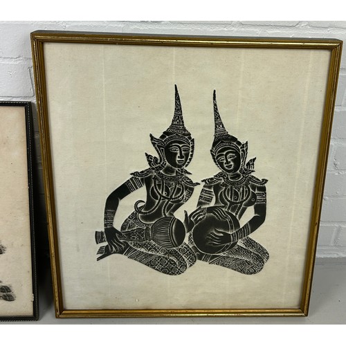 404 - A PAIR OF BUDDHIST PICTURES

Largest frame 54cm x 50cm