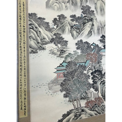 76 - AFTER 17TH CENTURY WANG SHI GU 

Painting 113cm x 61cm 

Scroll 158cm x 73cm