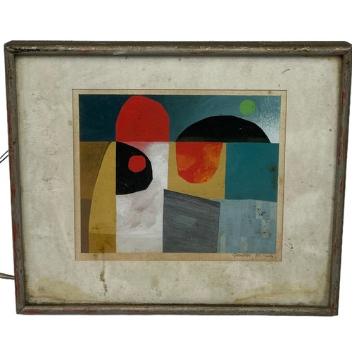 380 - A MODERNIST OIL PAINTING ON PAPER SIGNED 'GORDON 81' 

21cm x 17.5cm 

Framed and glazed 33cm x 28cm