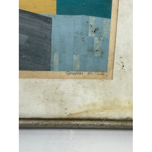 380 - A MODERNIST OIL PAINTING ON PAPER SIGNED 'GORDON 81' 

21cm x 17.5cm 

Framed and glazed 33cm x 28cm