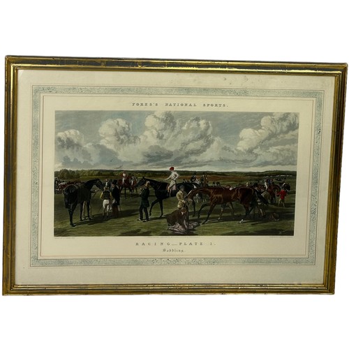 381 - AFTER JOHN FREDERICK HERRING (1795-1865) A COLOURED PRINT 'FORES'S NATIONAL SPORTS...RACING PLATE 1'... 