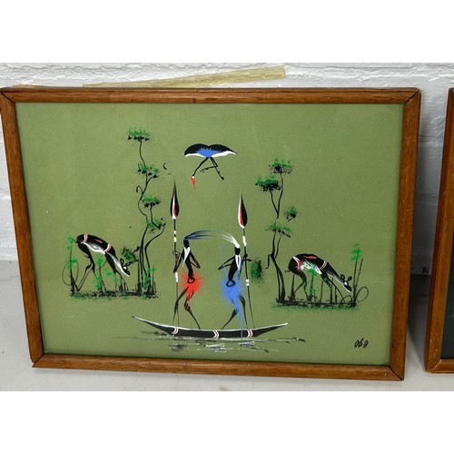 351 - A COLLECTION OF FIVE AFRICAN PAINTINGS (5),

Framed and glazed (one frame damaged). 

Frames 34cm x ... 