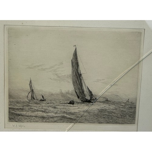 408 - WILLIAM LIONEL WYLLIE (1851-1931) AN ETCHING ON PAPER DEPICTING SAILBOATS, 

Signed. 

20cm x 25cm

... 