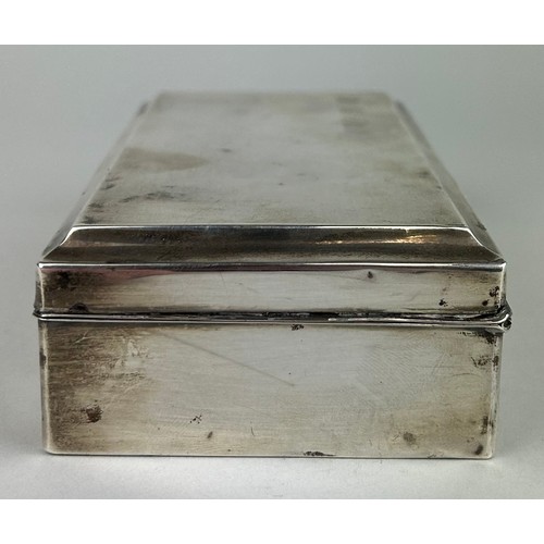 161 - JUDAICA INTEREST: A STERLING SILVER BOX WITH WOODEN INTERIOR INSCRIBED 'DR W ZILZ',

15cm x 8cm x 4.... 