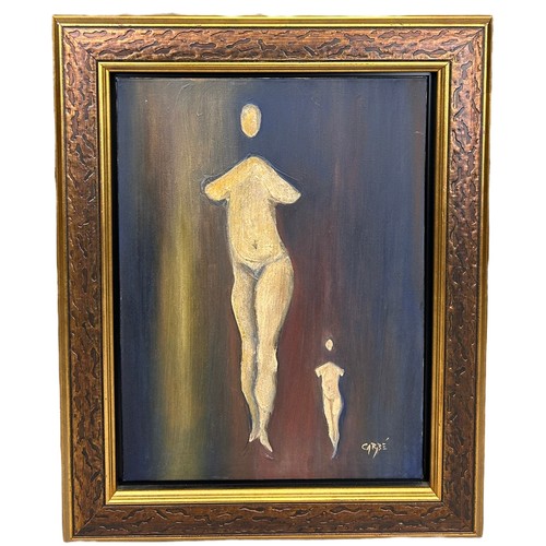 245 - AN OIL ON CANVAS PAINTING DEPICTING TWO FIGURES, 

61cm x 45cm

Framed 80cm x 64cm