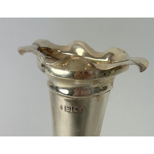 160 - A SILVER MUSTARD POT AND POSY VASE (2)